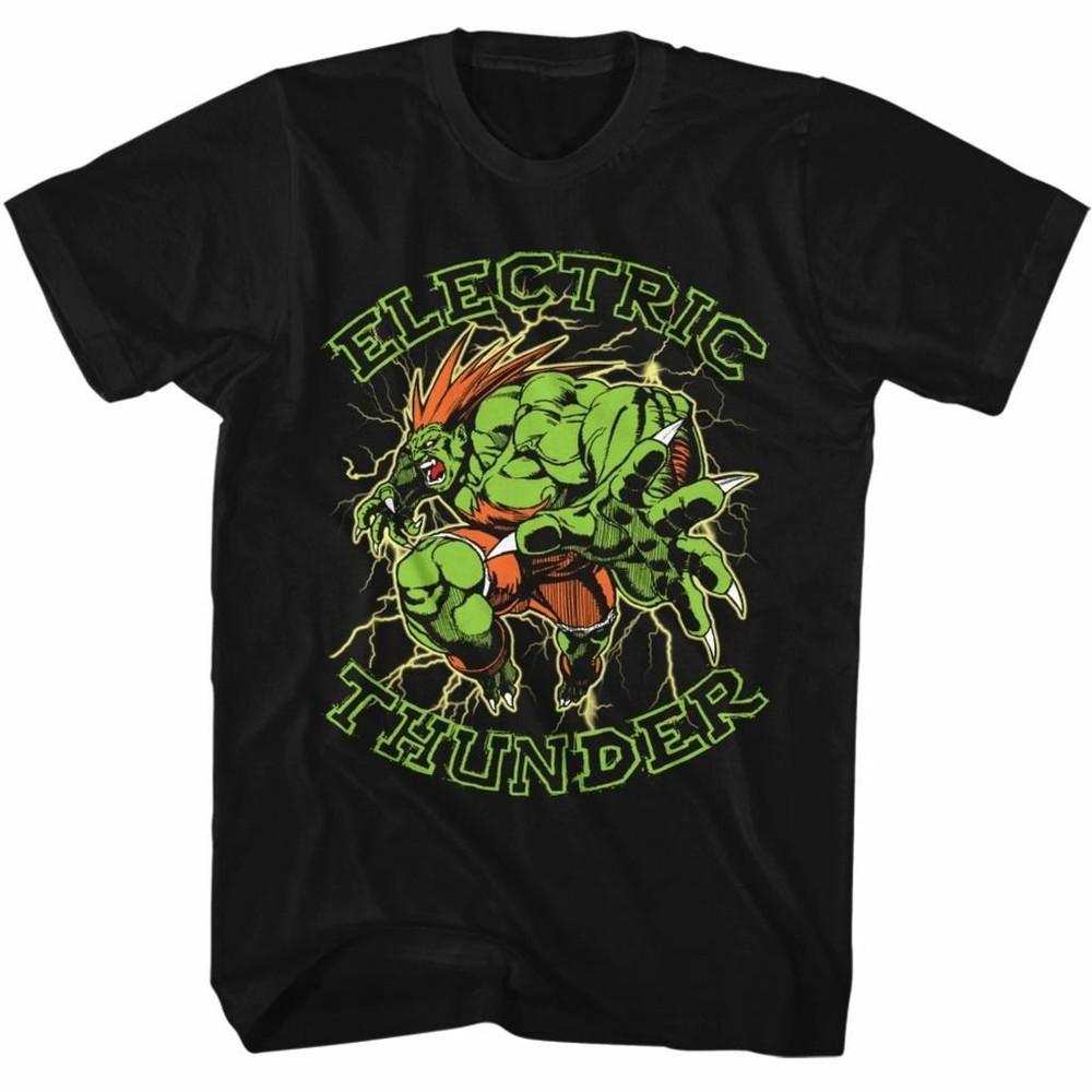 Street Fighter Electric Thunder Black Adult T-Shirt Unisex T-Shirt XXXXL