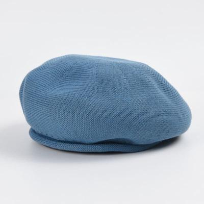 LALA Spring Summer Cotton Beret Bread Hat - D Blue