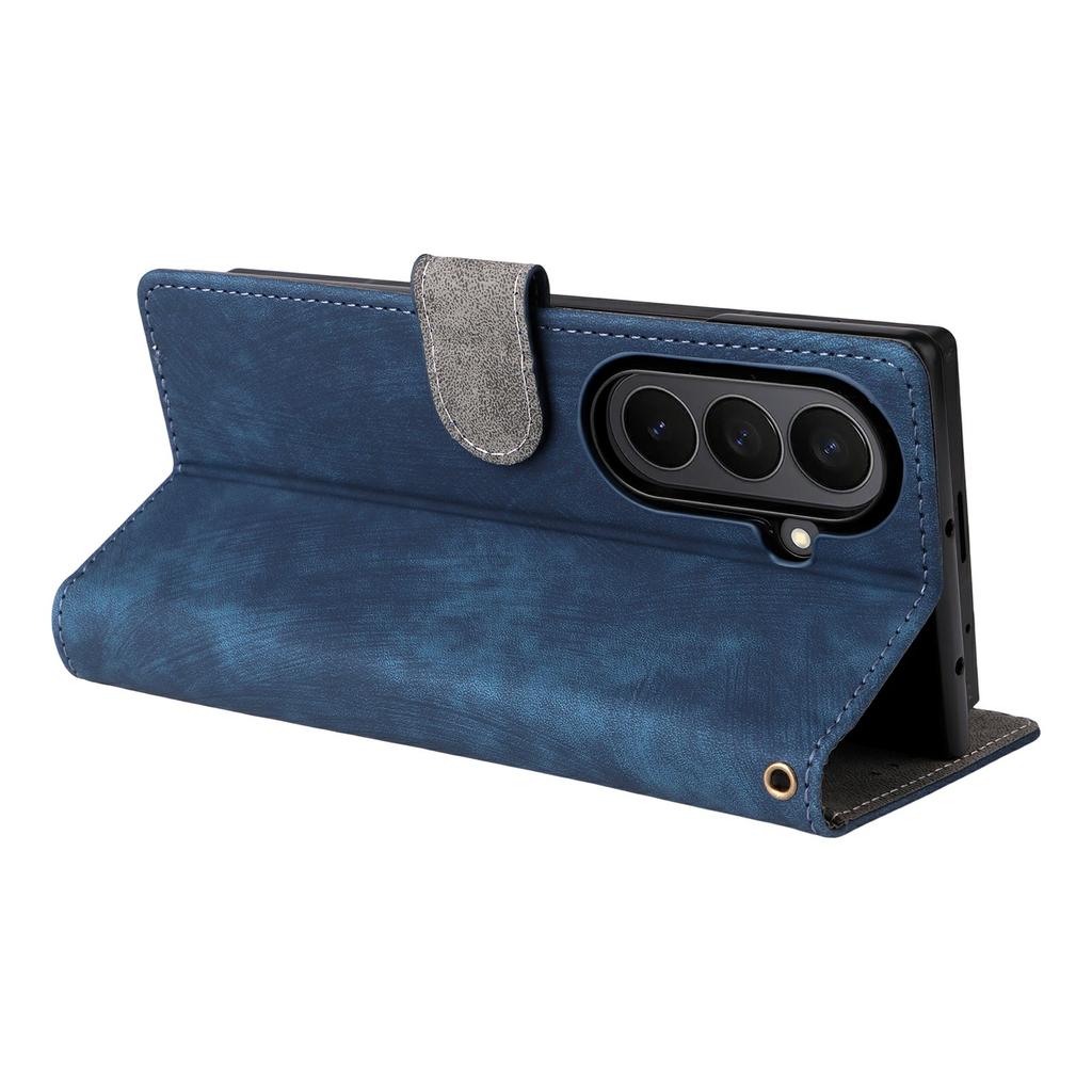 For Samsung Galaxy Z Fold7 5G Case Wallet RFID Blocking PU Leather Phone Cover Stand with Strap