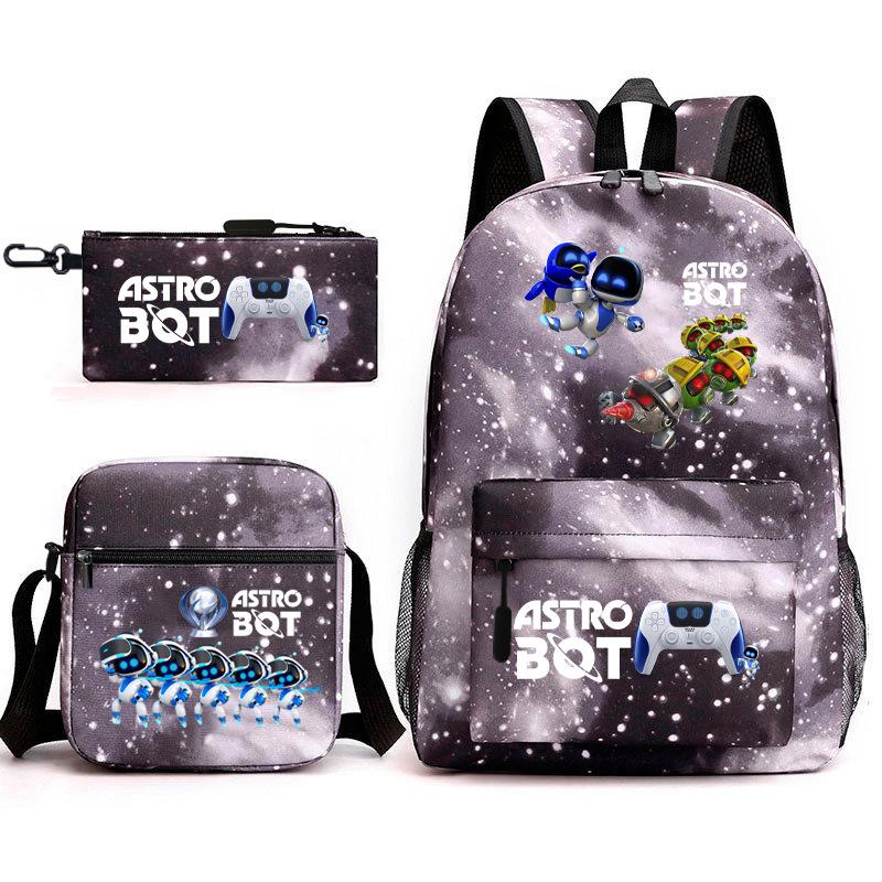 Astro Bot Children's School Bag, Cosmic Robot Elementary School Student Starry Sky Backpack Leisure Bag