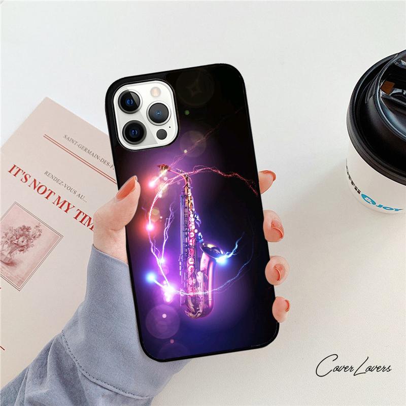 Musical Instruments Saxophone Phone Case For iPhone 17 Air 14 15 16 13 12 Max For Apple iPhone 17 Air 11 Pro Max Plus Coque