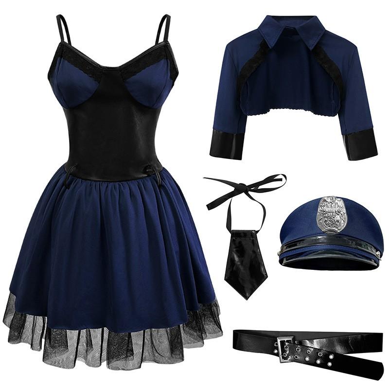 Halloween Police Costume Sexy Role Play Uniform Nightclub Party Stage Performance