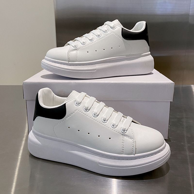 Little White Shoes Men's Shoes Platform-soled Kitchen Non-slip Work Shoes Fashionable Versatile Height-increasing Couple Tide Shoes Black Shoes