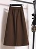 Damen High-Waist Samt A-Linien Midikleid - Figurschmeichelnd, Schlankmachend, Herbst/Winter Stil mit Schlitz