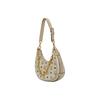 MCM Aren Visetos Half-Moon Monogram All-Over Print Leather Shoulder Bag Small Unisex Couple's Style Beige