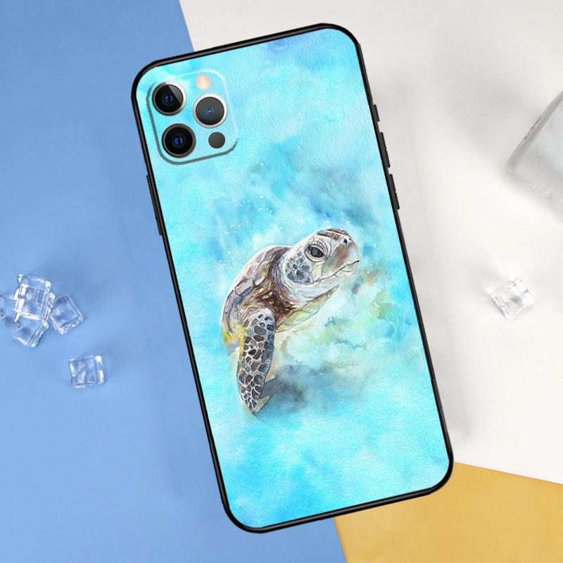 Ocean Sea Turtle Phone Case For iPhone 16 Pro Max 12 13 Mini 11 14 15 Pro Max XR 16 15 Plus 16e Cover Shell