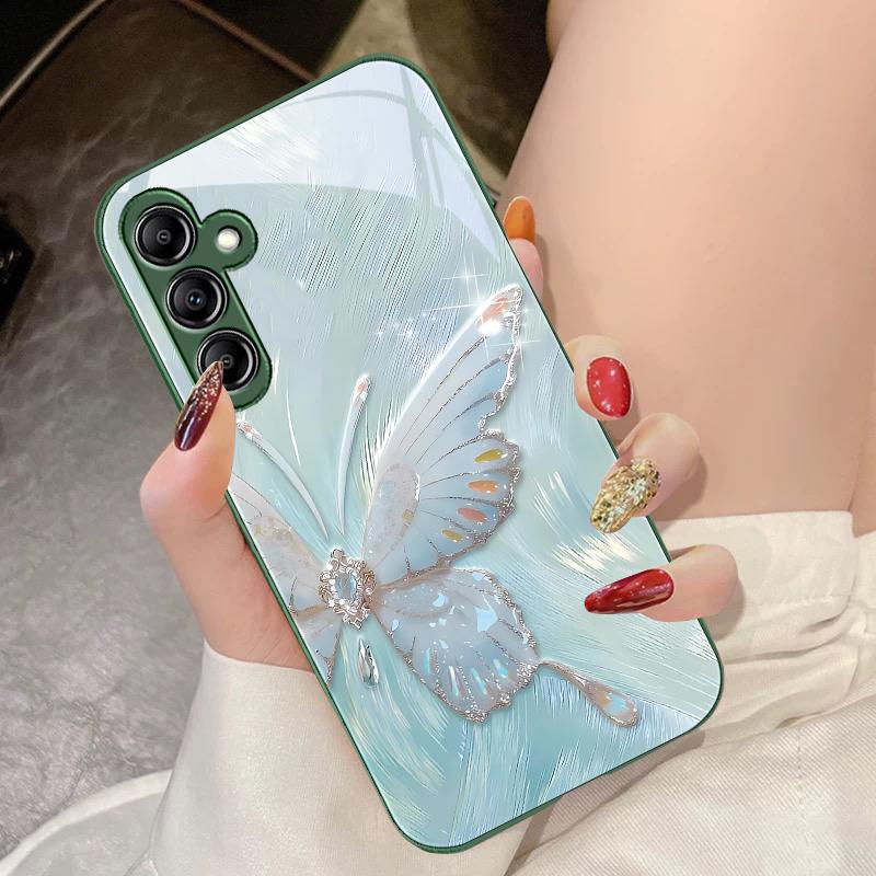 Beiwen Niedlicher Schmetterling Für Samsung Galaxy A14 4G 20 30 52 20S 21S 22 A32 33 34 42 50 51 53 54 70 71 72 73 5G Glas Handyhülle
