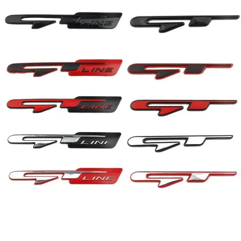 3D Metal GT Line Logo Rear Boot Trunk Emblem Badge Decals For KIA Rio K3 K5 Ceed Sportage Car Stickers