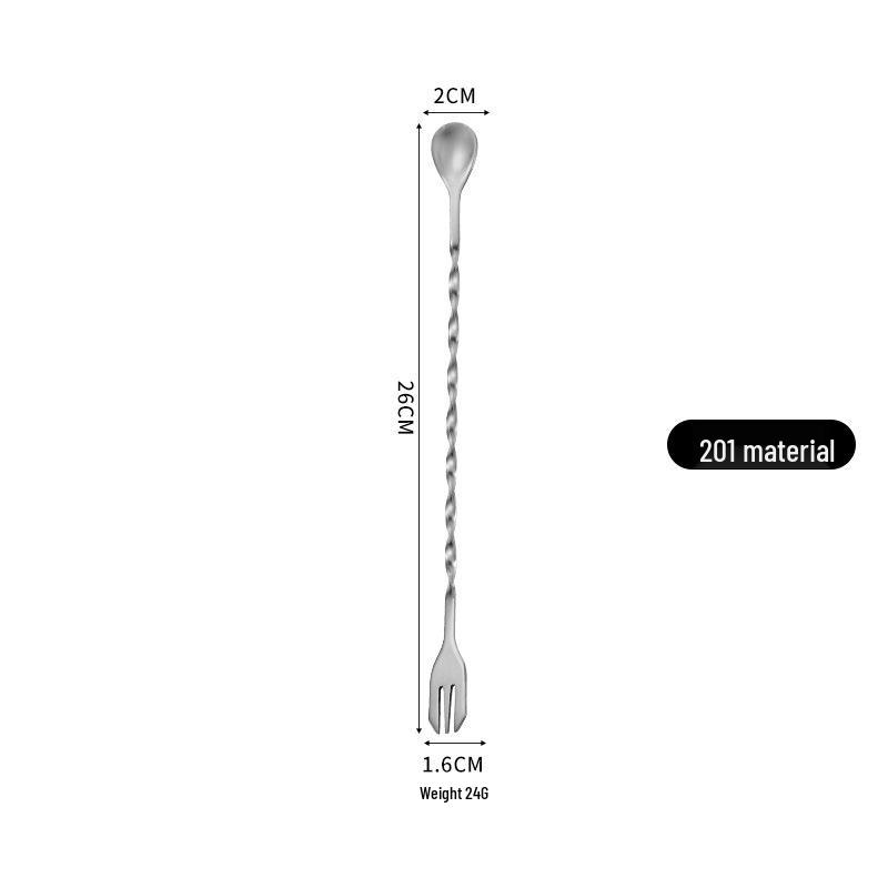 304 Stainless Steel Double-Headed Spiral Bar Spoon with Long Handle