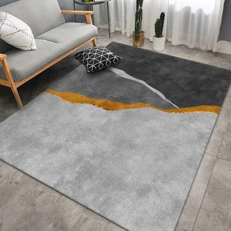 Living Room Geometric Carpet Floor Mat Modern Black Fashion Lines Living Room Carpet