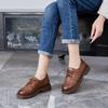 Women's Handmade Retro Leather Lace-up Slip-on Shoes - Soft Sole, Comfortable & Casual