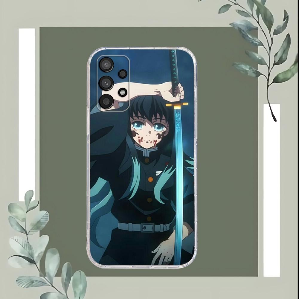 M-Muichiro Tokito Demon Slaye Phone Case For Samsung Galaxy A52 A12 A51 S21 Edge S22ULTRA S23 S20LITE Plus Transparent Cover