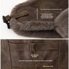 Leather Hat Lei Feng Hat Men's Winter Thickened Pilot Thermal Hat Women's Northeast Wind and Cold Cycling Ear Protection Locomotive Hat
