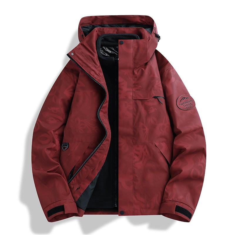Men Women 3-in-1 Waterproof Windproof Hiking Jacket With Removable Fleece Liner Outdoor Trekking Camping Cycling