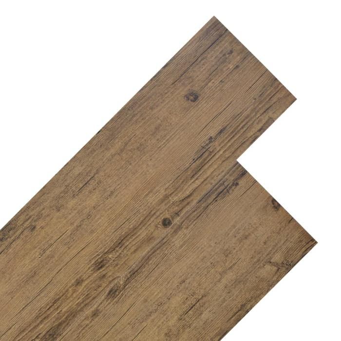 Planches de plancher PVC - vidaXL - Marron noyer - 5,26 m² - Résistantes à l'eau - Antidérapantes