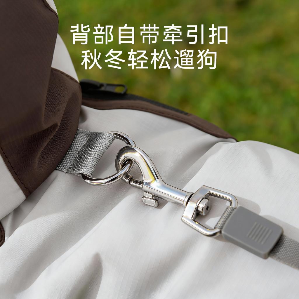 Dog jacket autumn and winter thickened warm contrasting pockets hooded going out charging cotton coat dog pet clothes