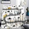 1Pc Cute Vehicle Print Flannel Blanket, High Quality Comfortable for All Seasons, Home Decor, Warmth and Comfort, Perfect for Christmas Gifts W45