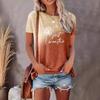 Summer Gradient Dandelion Pattern Printed Women's T-shirts Fashionable Street Round Neck Straight Tube Short Sleeved Top