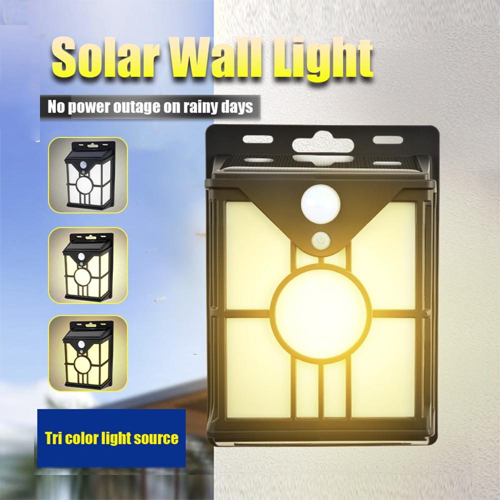 D5 Outdoor Motion Sensor Solar Wall Sconce, Adjustable 3 Light Sources and 3 Light Modes, Intelligent Light Control Solar Lights