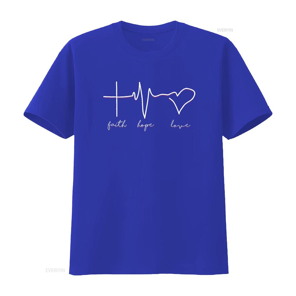 Womens Faith Hope Love T Shirt For All Black vintage Washed Casual Unisex fashion homme Top For Everyday Wear designer clothes