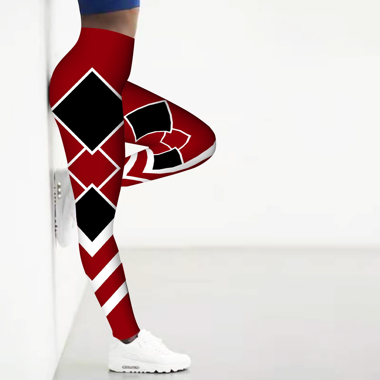 

Жіночі легінси для йоги з принтом у білі смужки. Спортивні спортивні штани для фітнесу 8XL винний