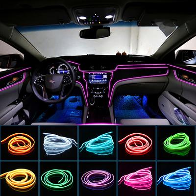 2M/3M Waterproof LED Strip Light Neon Light Glow EL Wire Rope Tube Cable USB Car Party Decoration