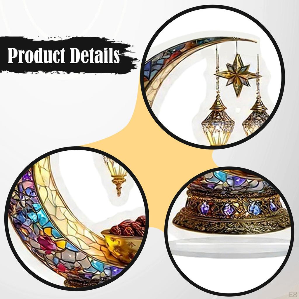 Eid Mubarak Ornament Ramadan Moon Decor 2D Creative Acrylic Art for Desktop Farmhouse
