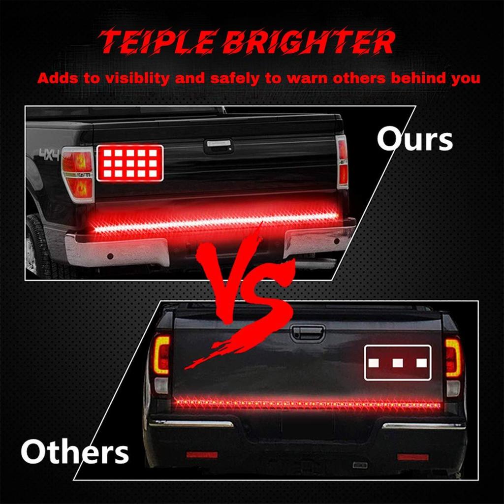 60 Inch LED Tailgate Light Bar for Pickup Trucks 504 LED 3 Row Brake Turn Signal Light