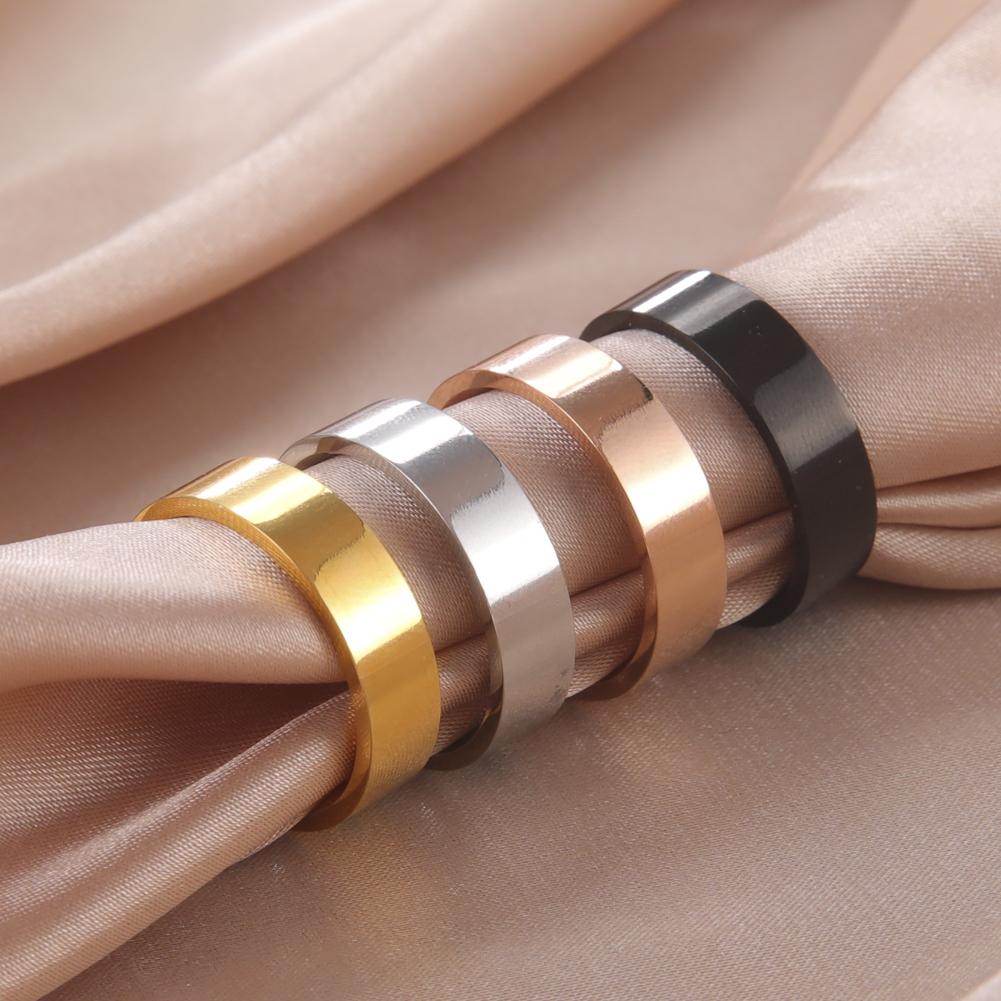 Stainless Steel Couple Rings for Men Women Simple Gold Black Anniversary Ring Wedding Jewelry for Lover