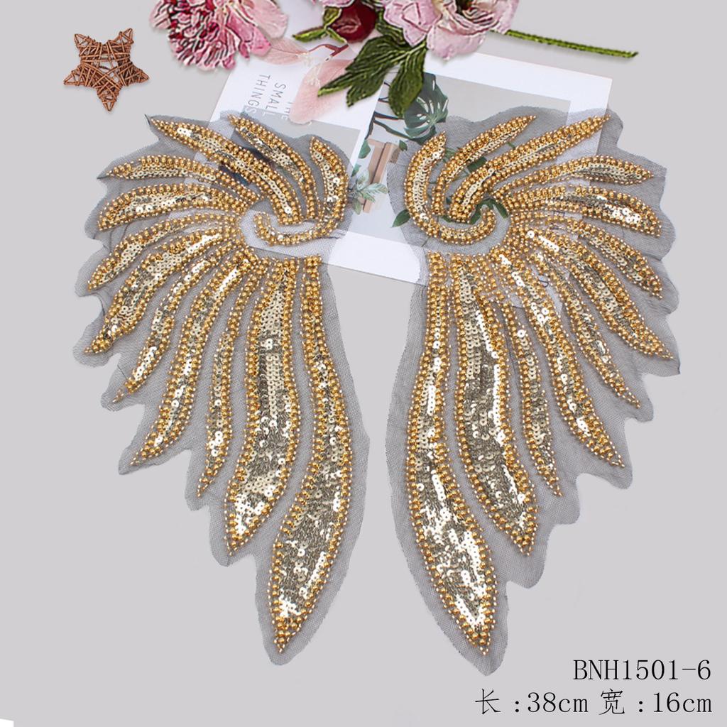 Embroidery Beads Corsage Patches Heavy Sequins Collar Tulle Neck Lace 3 D Applique for Dress Garment Accessories
