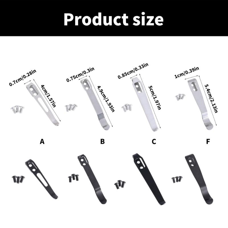 Stainless Steel Cutter Pockets Clip Back Clamp With 3Pcs Screws Make Cutter Back Clip Replacement Accessories Parts