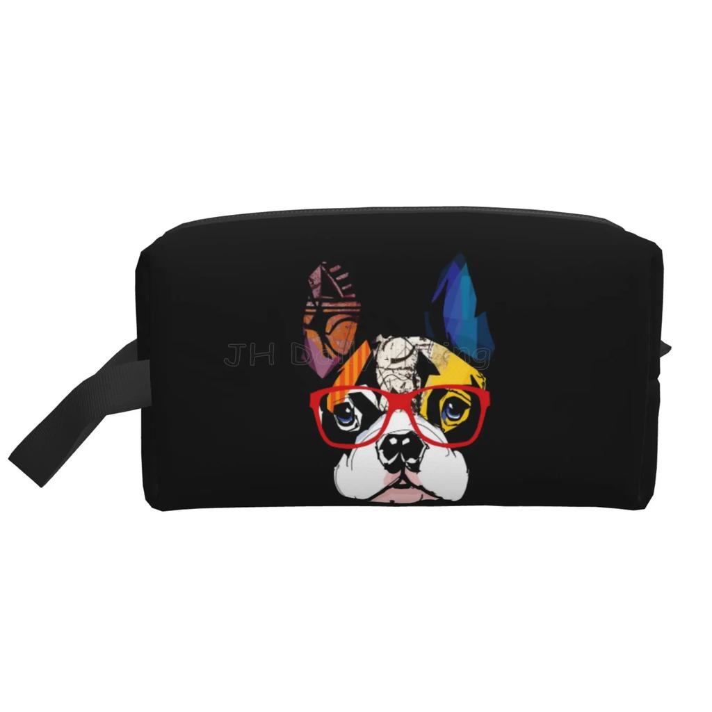 Torby do przechowywania buldoga francuskiego, urocza kosmetyczka dla szczeniaka, przenośna, o dużej pojemności, podróżne kosmetyczki, unisex, organizer na kosmetyki