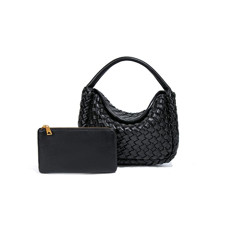 Fashion woven lunch box, dumpling bag, casual versatile single shoulder crossbody mother and child bag, trendy texture, portable ingot bag for women