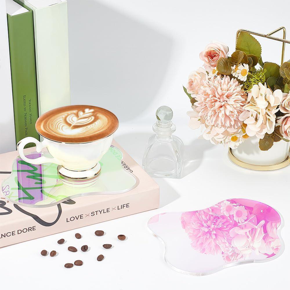 Acrylic Cloud Coasters Heat Insulation Pad Dining Table Mat Coaster Kitchen Accessories Coasters Table Mat Desktop Display Props