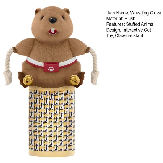 Cat Wrestling Glove Plush Wrestling Puppet Safe Stuffed Animal Cat Teaser Interactive Play Toy