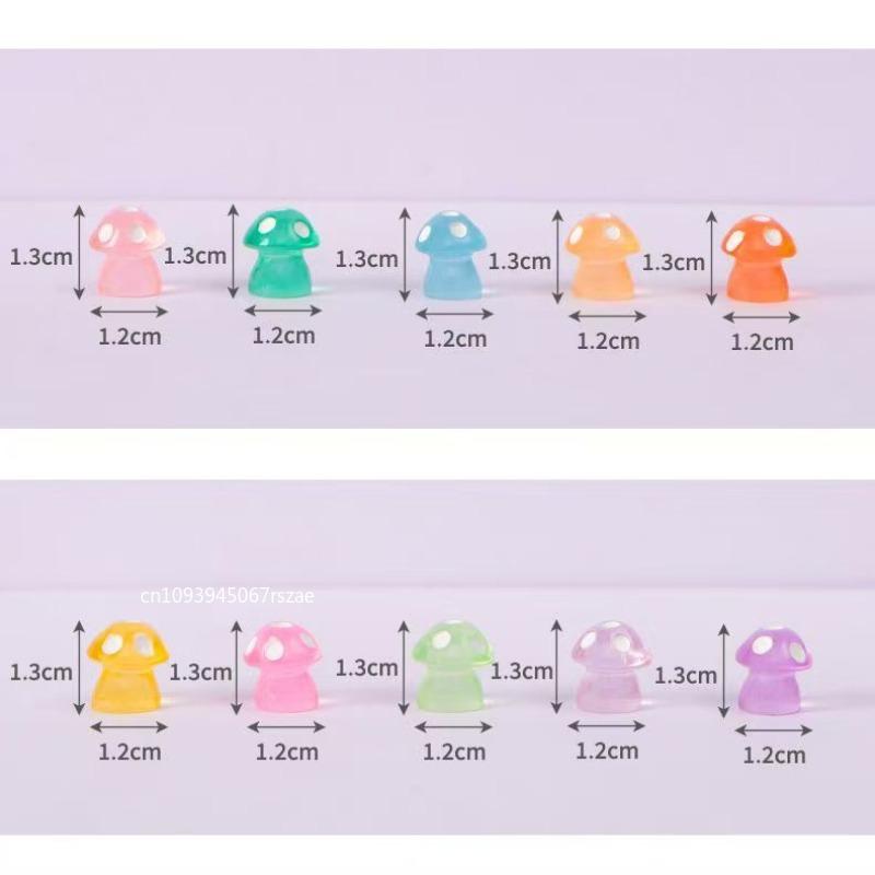 Luminous Mini Landscape Mushroom Ornaments DIY Kit Resin Garden Decoration Outdoor Patio Lawn Yard Garden Accessories