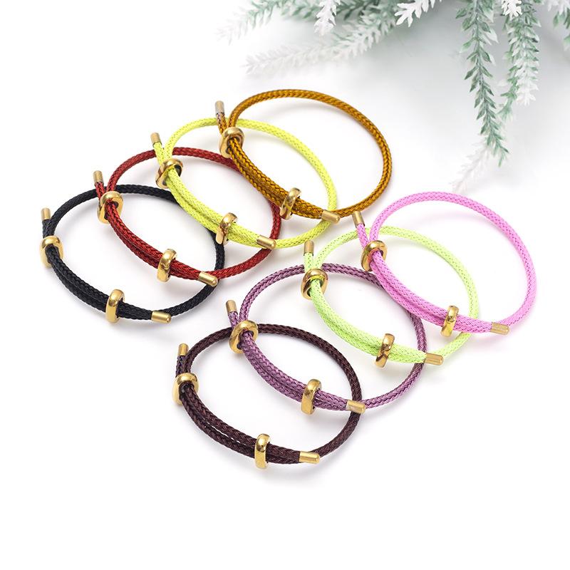 5 ks Módní dvojitý pletený náramek pro muže a ženy, nerezová ocel, nastavitelný, pár, milánský provázkový náramek, DIY šperkový doplněk
