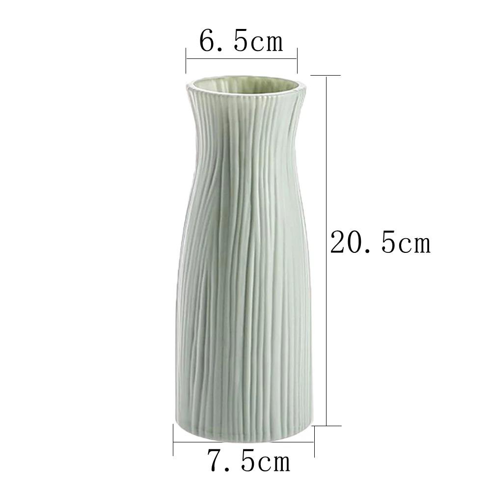 1PCS Plastic Vase Home for Decoration White Imitation Ceramic Flower Pot Plants Basket Nordic Wedding Decorative Dining Bedroom
