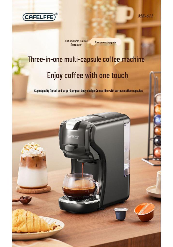 CAFELFFE Portable Capsule Coffee Machine for Home, Office, and Commercial Use