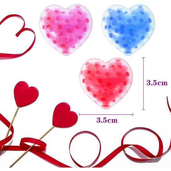 2Pcs Squeeze Toy Love Bead Stress Balls Heart Shaped Stress Relief Vibrant Colored Fun Fidget Toy for Kids