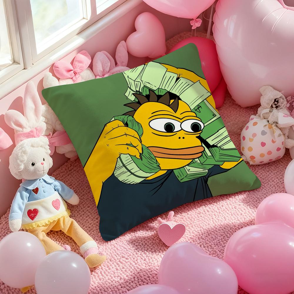 Sad Frog Pepe Cushion Cover Pattern Printed Pillowcase for Living Room Sofa Cushion Cover & Bedroom Decor