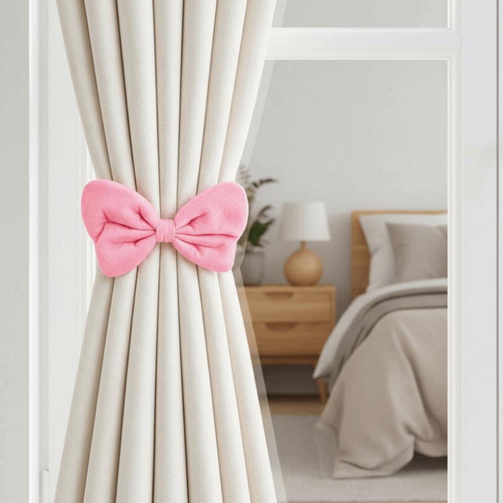 2Pcs INS Velvet Bow Curtain Tiebacks Creative Curtain Strap Bowknot Curtain Tiebacks  Window Decor