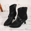 Size 34-45 Women's Medium Heel Fashion Boots Winter Side Zipper Pointed Temperament Boots