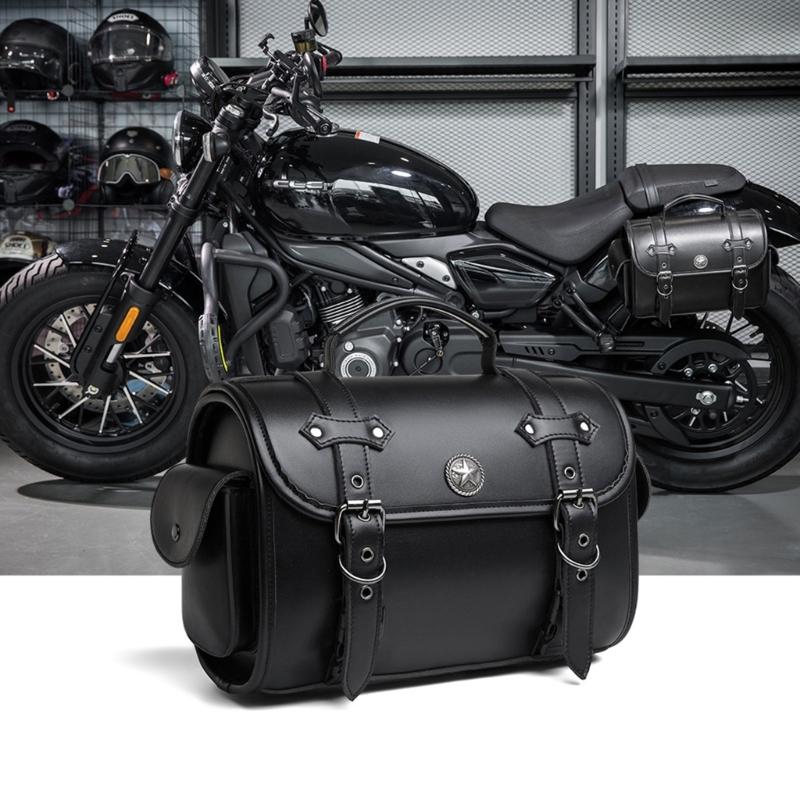 Distinctive Motorcycle Storage Bag Waterproof PU Leather With Adjustable Straps For Large Bike