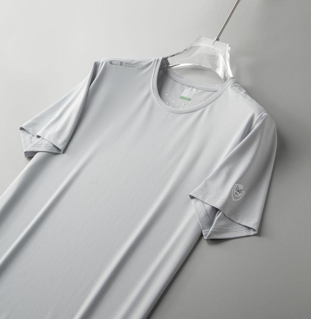 Tricou cu mânecă scurtă pentru bărbați și femei, respirabil, rezistent la UV, cu uscare rapidă, din mătase de gheață, pentru sporturi de vară în aer liber