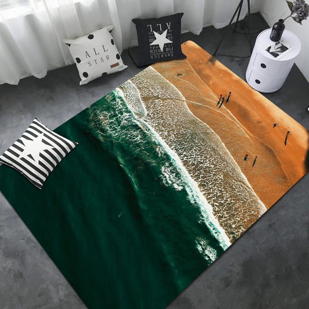 Large Waves Beach Floor Mat Nordic Style Home Doormat Bathroom-Toilet Mats Bedroom Hotel Decor Mat