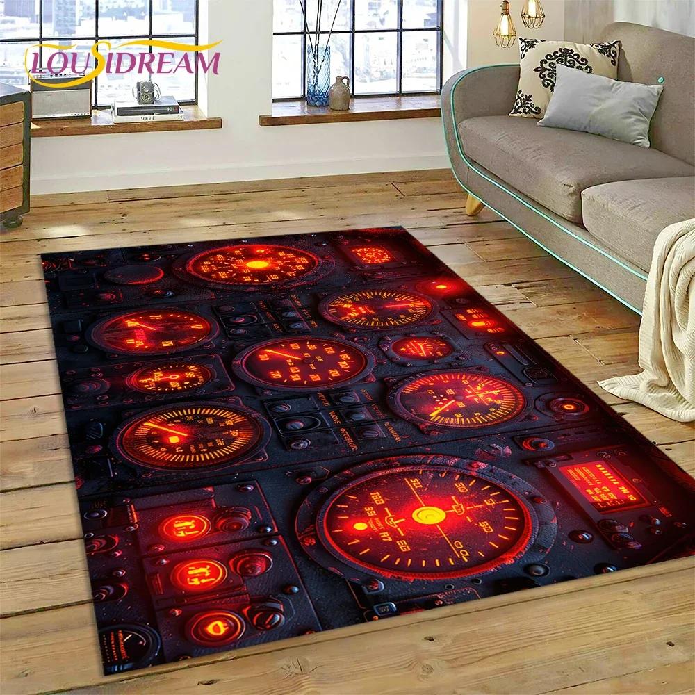 Aircraft Control Cockpit Cabin Spacecraft Dashboard Carpet Rug for Bedroom Living Room Sofa Decoration,Kid Large Decor Floor Mat