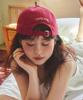 Maugeu Daily Lettering Washed Ball Cap Red