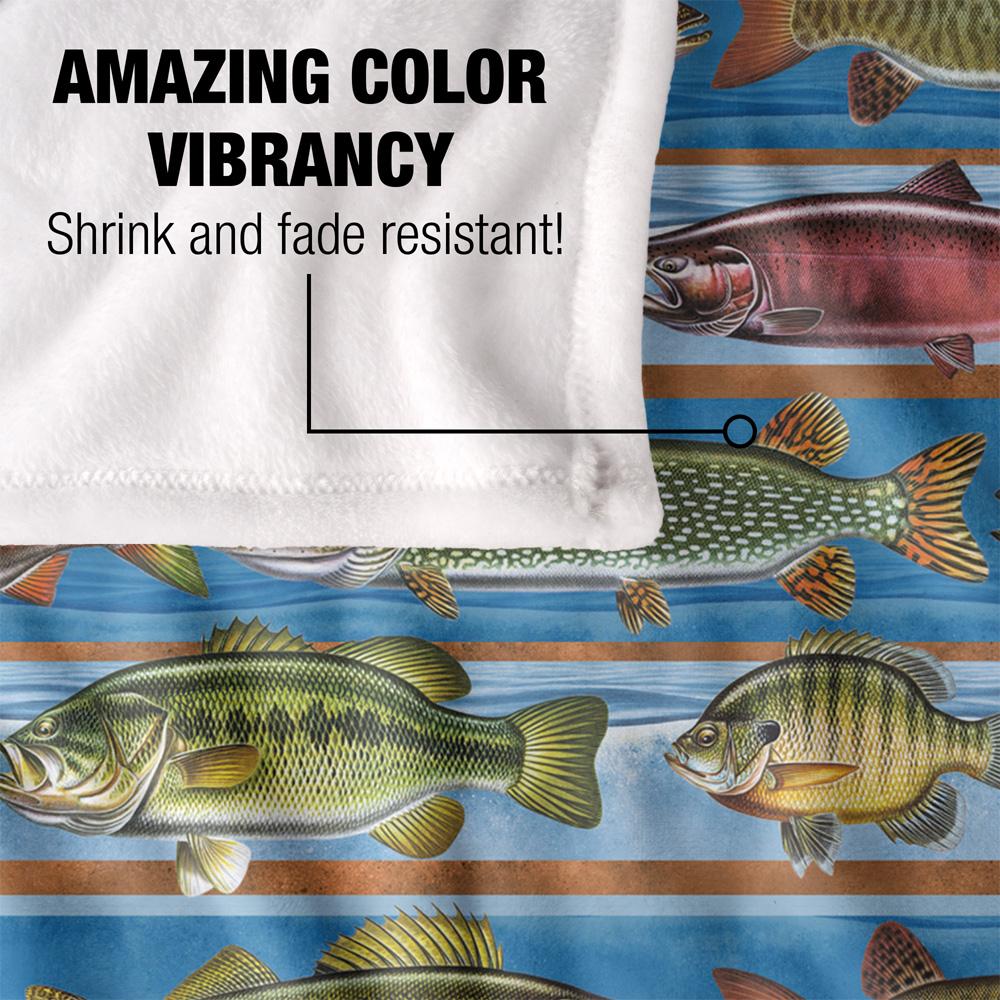 JQ Licensing Silky Patterned Fishing Supersoft Blanket