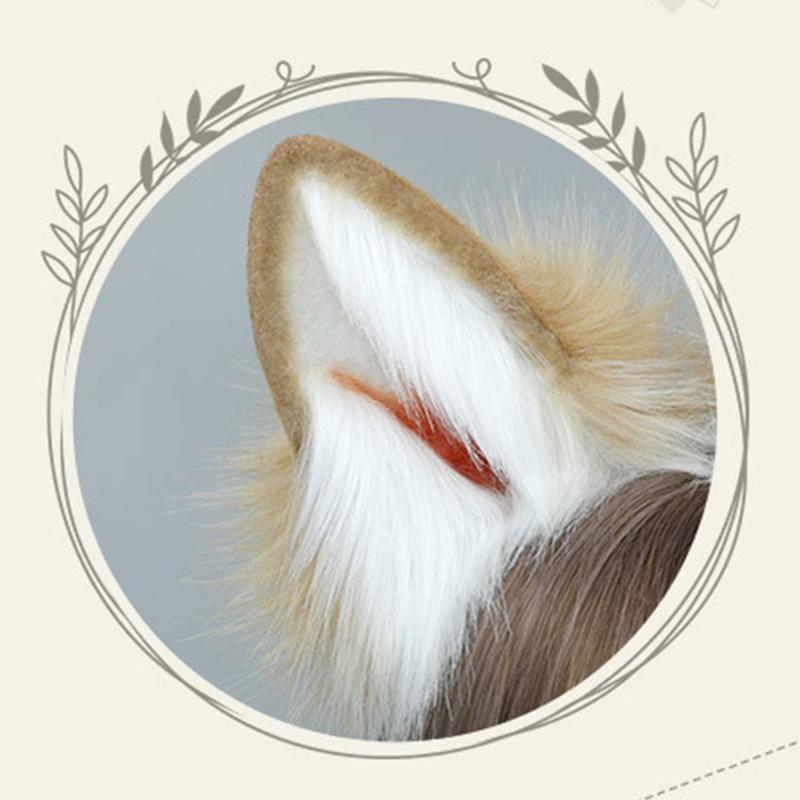 Cartoon Headband Fox Wolf Ears Shaped Hair Hoop Plush Party Headpiece Hair Band Party Cosplay Costume Props Unisex